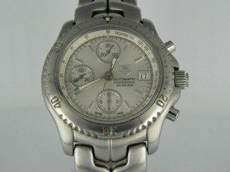 JUMBO Tag Heuer LINK 200m auto chrono SS bracelet watch in BOX