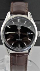 AUTHENTIC TAG HEUER CARRERA  WV211B.FC6181 AUTOMATIC BROWN LEATHER GENTS WATCH