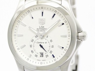 Polished TAG HEUER Link Calibre 6 Steel Automatic Mens Watch WJF211B (BF111423)