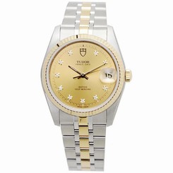 TUDOR MEN'S PRINCE DATE 34MM STEEL CASE AUTOMATIC WATCH 74033-62473-10DI-CH