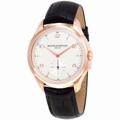 Baume and Mercier Clifton Silver Dial 18kt Rose Gold Mens Watch 10060 7612456850585