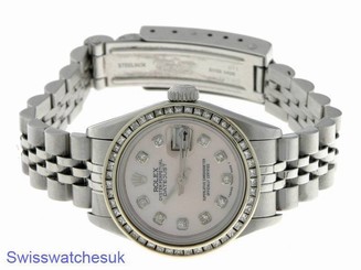 ROLEX LADIES DATEJUST WATCH STAINLESS STEEL DIAMOND AUTOMATIC ROLEX OYSTER LADY