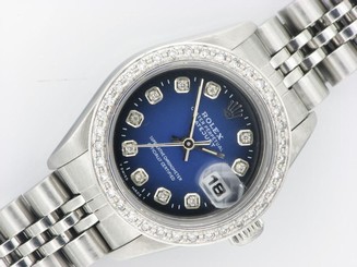 ROLEX LADIES DATEJUST WATCH STAINLESS STEEL DIAMOND AUTOMATIC ROLEX OYSTER LADY