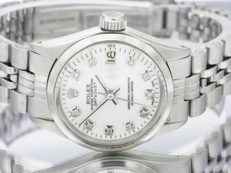 ROLEX LADIES DATEJUST WATCH STAINLESS STEEL DIAMOND AUTOMATIC ROLEX  OYSTER LADY