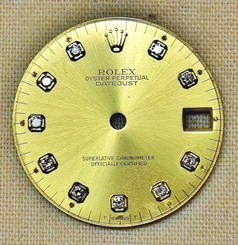 MIDSIZE ROLEX LADIES DATEJUST 10 DIAMOND CHAMPAGNE CUSTOM DIAL 24 MM WATCH PART