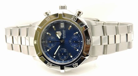 TAG Heuer automatic chronograph, ref. CN 2112-0 Blue dial, stainless steel 38mm