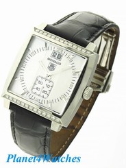 TAG HEUER MONACO MENS AUTOMATIC DIAMOND WATCH STAINLESS STEEL WATCH
