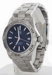 Tag Heuer Men's Aquaracer 300M Blue Dial Swiss Quartz Date Watch WAP112