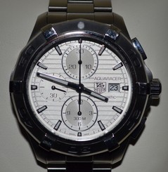 Tag Heuer Aquaracer Silver Chronograph CAP2111.BA0833 Wrist Watch for Men 760643138378