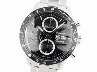 Pre-owned Tag Heuer CV2010.BA0794 Carrera Chronograph Black Dial Mens Watch, IC