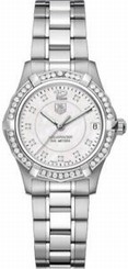 TAG HEUER AQUARACER WAF1313.BA0819 DIAMOND DIAL BEZEL PEARL MIDSIZE WATCH