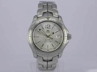 JUMBO Tag Heuer LINK Professional 200m quartz date SS bracelet diver watch +CARD