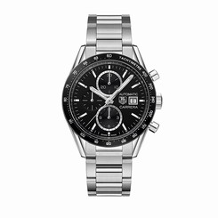 Tag Heuer Men's Carrera 41mm Steel Bracelet & Case Automatic Black Dial Analog W