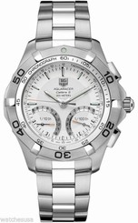 Tag Heuer Men's 300M Aquaracer Calibre S Silver Dial Watch CAF7011.BA0815