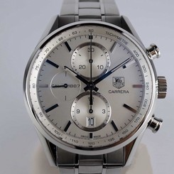 Pre-Owned TAG HEUER Carrera Calibre 1887 CAR2111.BA0724 Men's SS Silver AT, MD