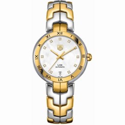 TAG HEUER LINK? WAT2351.BB0957 LADIES DIAMONDS 34MM DATE SAPPHIRE GLASS WATCH