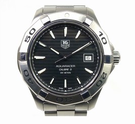 Pre-Owned Tag Heuer Aquaracer Calibre 5 Black Dial Men's Auto Watch WAP2010,MR
