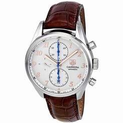 TAG HEUER MEN'S CARRERA 41MM BROWN LEATHER BAND AUTOMATIC WATCH CAS2112.FC6291