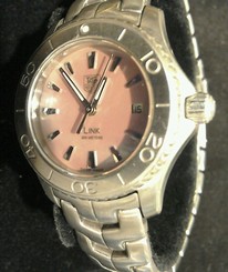 Tag Heuer Link ladies pink Face Stainless Steel wristwatch