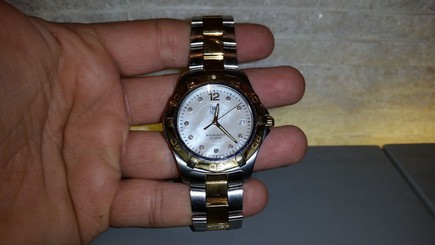 Men's TAG Heuer Aquaracer W Diamonds & mother of Pearl Dial WAF1124 Steel/Gold