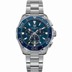 TAG Heuer Men's Aquaracer 43mm Steel Bracelet & Case Quartz Blue Dial Analog Wat