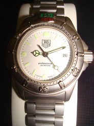 LADIES TAG HEUER WF 1412 200M PROFESSIONAL BRUSHED SS WATCH EXCELLENT CONDITION
