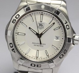 Pre-Owned TAG HEUER Aquaracer Quartz Silver Dial Men Wristwatch WAP1111, ML
