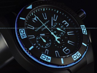 TechnoMarine Mens 112003 Cruise Night Vision II Black / Blue Japan Chrono Watch 1665945147648