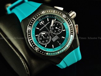 TechnoMarine Men's 40mm Cruise Arctic Blue Sport Chrono Silicone Strap Watch 7640133232119
