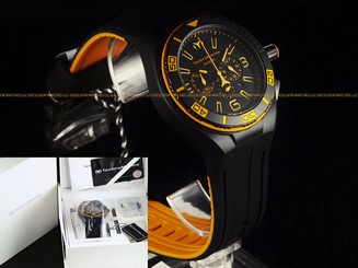 TechnoMarine Mens 112005 Cruise Night Vision II Blk / Orange Japan Chrono Watch