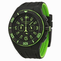 New Mens TechnoMarine 112002 Night Vision II Chronograph Black PVD Strap Watch