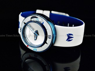 TechnoMarine Men Doom AquaSphere Fire Blue White&Blue Silicone Silver Dial Watch