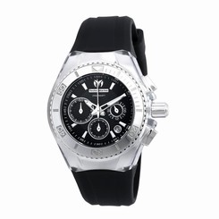 TECHNOMARINE WOMEN'S 38MM BLACK SILICONE BAND STEEL CASE QUARTZ WATCH 115039
