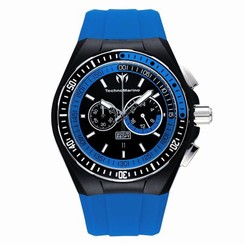 Technomarine 110021 Mens Black Dial Analog Quartz Watch with Polyurethane Strap