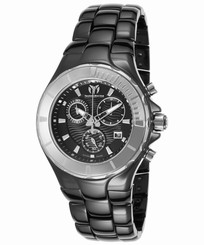 TechnoMarine TE-110028C Women's Cruise Chronograph Black Ceramic and Dial SS