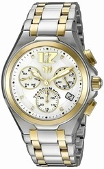 Mens TechnoMarine Manta Neo Gold Silver Stainless Chronograph Watch TM-215019