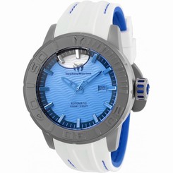 TECHNOMARINE MEN'S REEF 48MM WHITE SILICONE BAND AUTOMATIC WATCH TM-516005