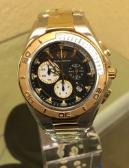 Technomarine TM-215038 Men's Steel Manta Two Tone Black Dial Swiss Watch