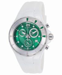 TechnoMarine TE-110076 Women's Diamond Cruise Chrono White Silicone Green