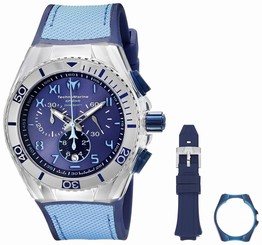 Mens TechnoMarine Cruise California Blue Silicone Chronograph Watch TM-115069