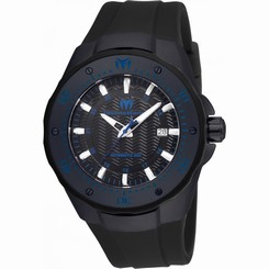 TECHNOMARINE MEN'S MANTA 48MM BLACK SILICONE BAND AUTOMATIC WATCH TM-215089