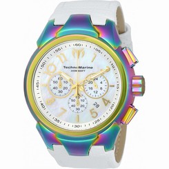 TECHNOMARINE MEN'S SEA DREAM 48MM WHITE LEATHER BAND QUARTZ WATCH TM-715029