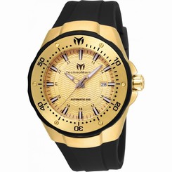 TECHNOMARINE MEN'S MANTA 48MM BLACK SILICONE BAND AUTOMATIC WATCH TM-215084