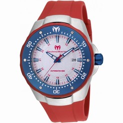 TECHNOMARINE MEN'S MANTA 48MM RED SILICONE BAND AUTOMATIC WATCH TM-215090