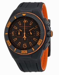 New Mens Technomarine 112005 Night Vision II Black Orange Military Sport Watch