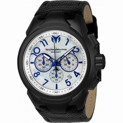 TECHNOMARINE MEN'S SEA DREAM 48MM BLACK LEATHER BAND QUARTZ WATCH TM-715027