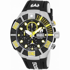TECHNOMARINE MEN'S REEF 45MM BLACK SILICONE BAND AUTOMATIC WATCH TM-515022