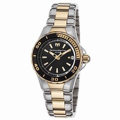 Technomarine Tm-215061 Women's Sea Manta Two-Ss Black Dial Ss Watch