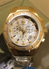 Technomarine TM-215042 Men's Steel Manta Gold Tone Silver Dial Swiss Watch