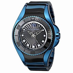 TechnoMarine Women's 214005 Blue Manta Analog Display Swiss Quartz Black Watch